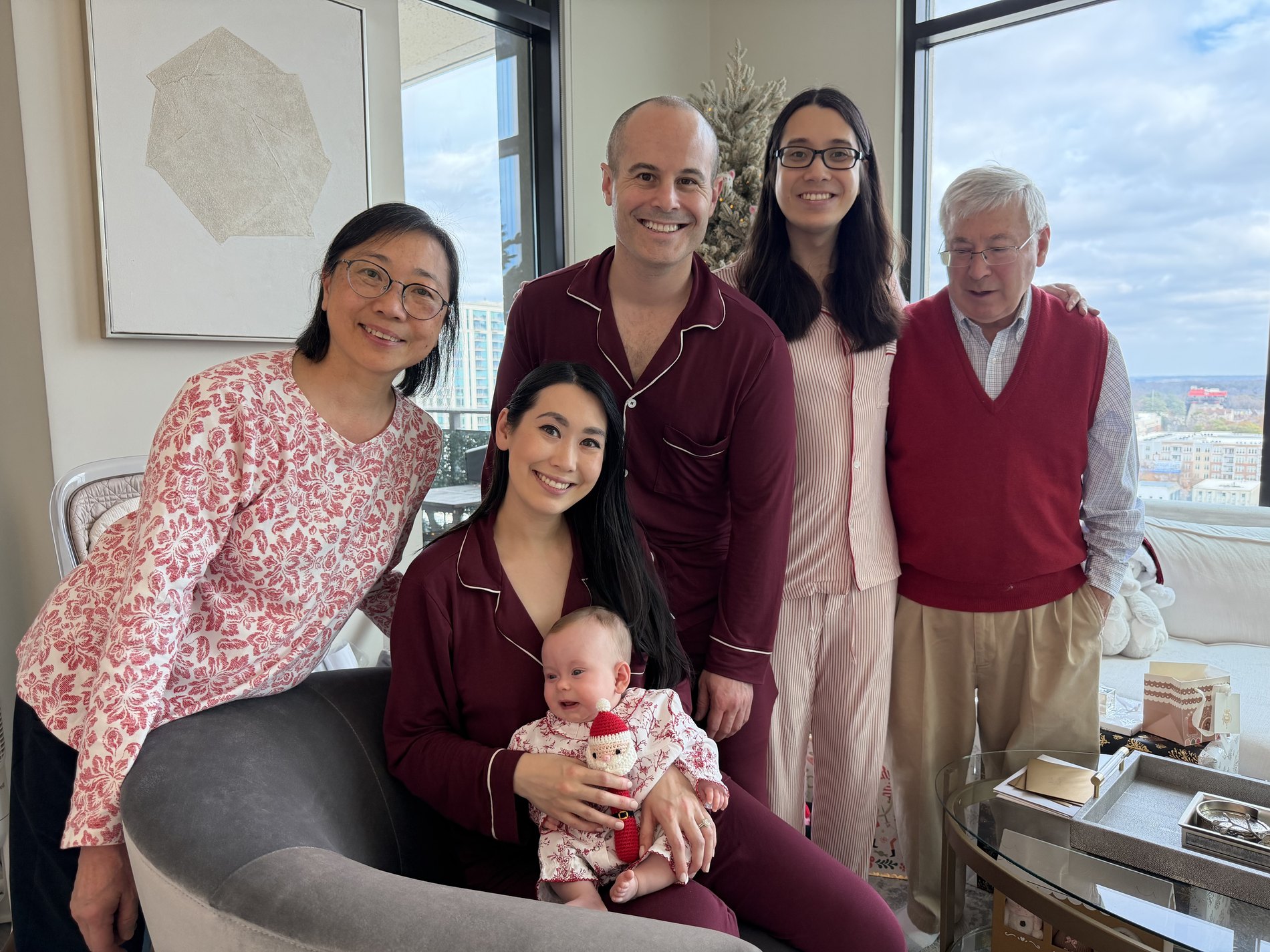 The whole family together at Christmas, with Grandma Lily
